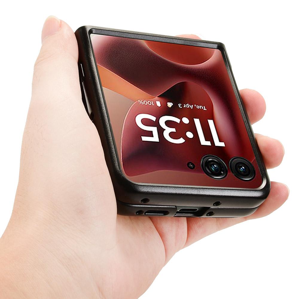 Für Motorola Razr 60 Ultra 5G Hülle Kohlefaser-Textur Stoßfest PU+PC Handyhülle