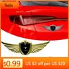 Car Sticker Tesla Car Styling 3D Metal Wings Trunk Side Window Body Sticker Decals For Tesla Model 3 Roadster Y Bonina Juguete C