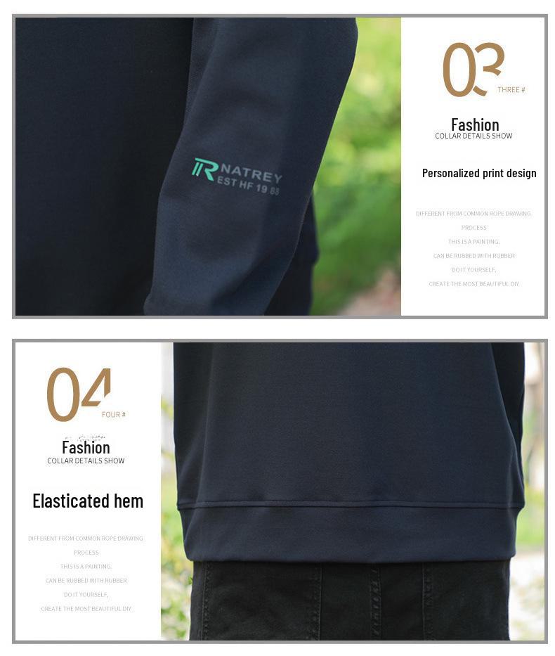 2024 Men's Oversized Round Neck Sweatshirt - Long Sleeve Pullover for Spring and Autumn