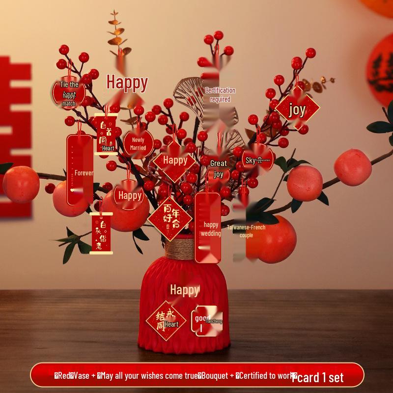 Bridal Arrangement Wedding Gift Plant Ornament for Living Room and Engagement Decorations