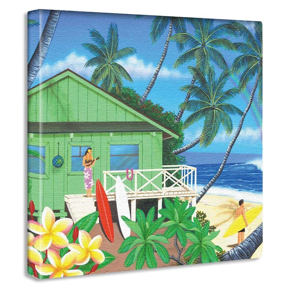 Hawaii Aloha Art Panel 57cm X 57cm L Size Made In Japan Poster Stylish Interior Decor Living Room Surf Summer Ocean Fabric Panel hrk-0008-L
