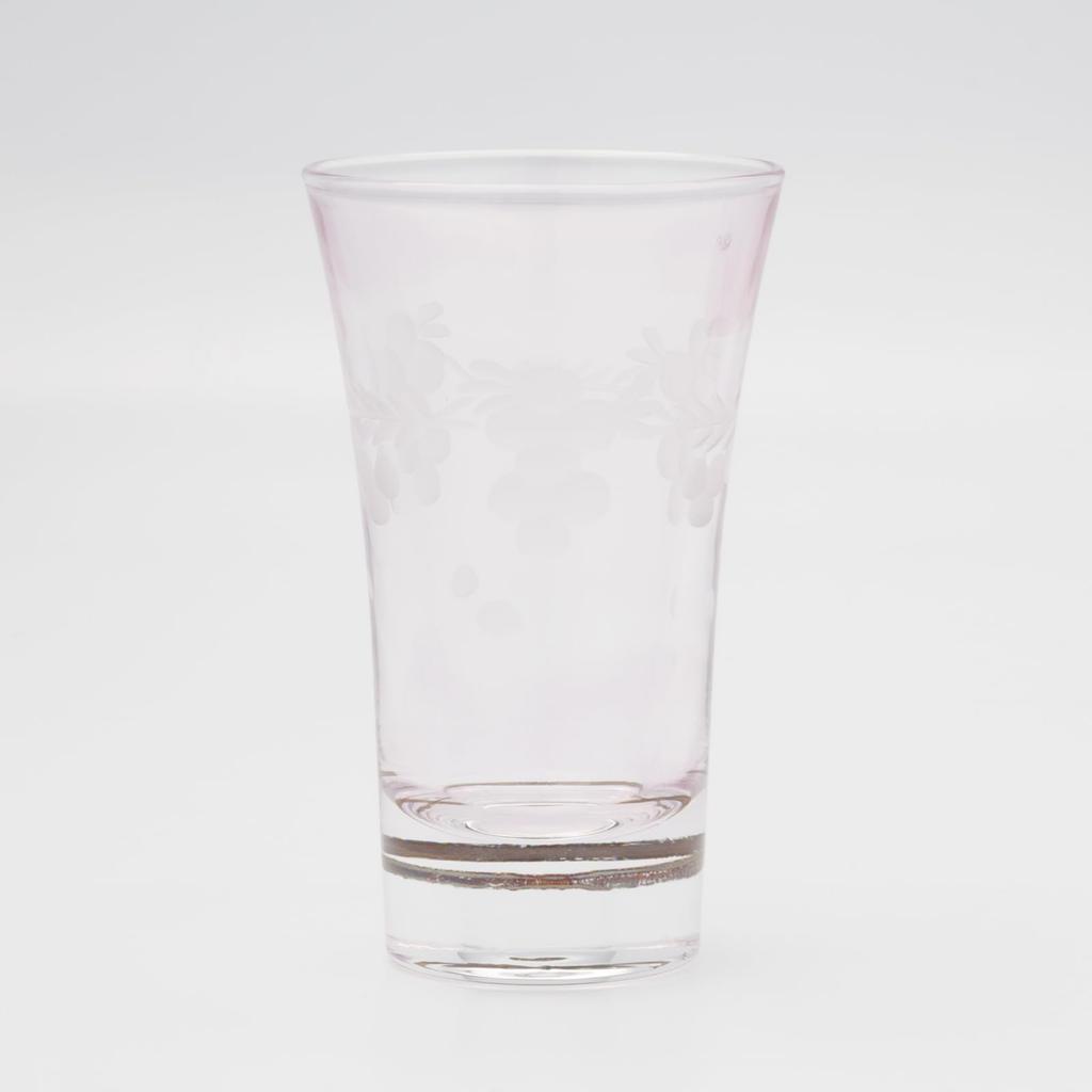 Otsuka Glass "Irodori no Uta" Sake Glass, Guinomi (approx. 100ml), Open Top, Flower Cut Glass, Pink, Made in Japan, 01145-15-1PK-1P
