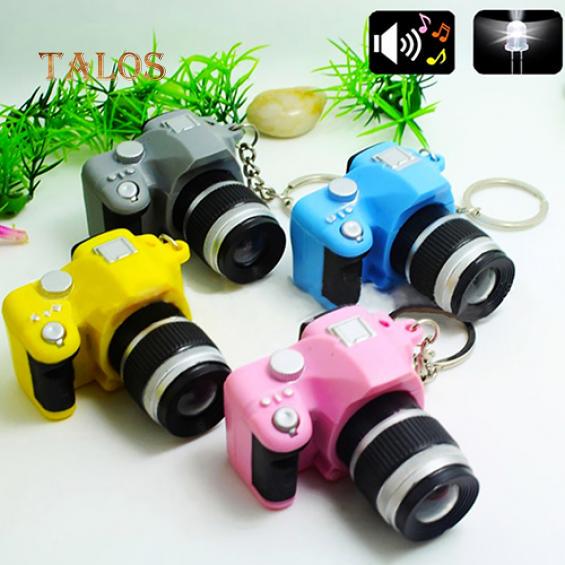 Cute Mini Digital Single Lens Reflex DSLR Camera Style LED Flash Light Keychain Suspension Trinket