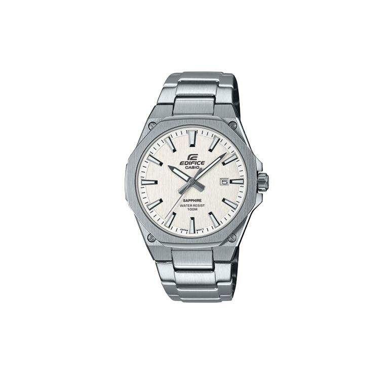 Casio Edifice Series Thin Three-Hand Quartz Movement Stainless Steel Strap Watch Men watches White EFR-S108YD-7A