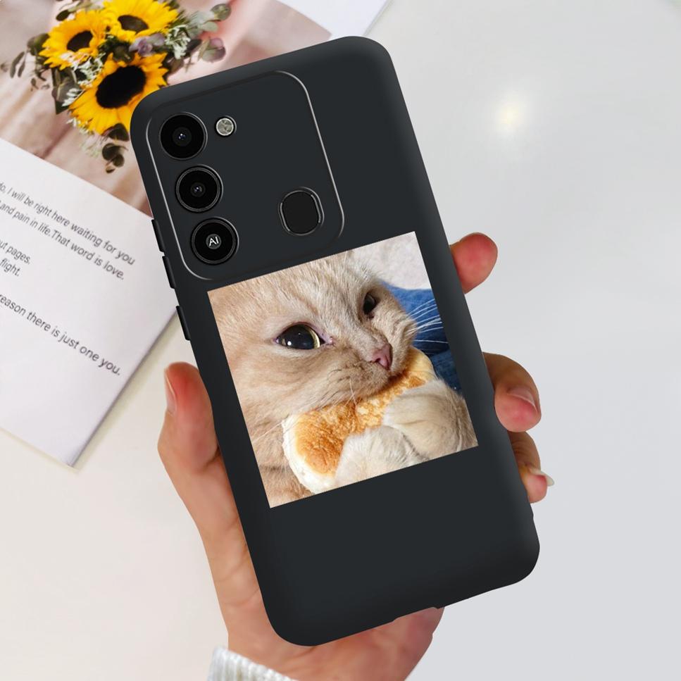 For Tecno Spark GO 2022 Case KG5 Soft Silicone Cute Cat Phone Cover For Tecno SparkGO 2022 6.52" Luxury Love Flower Cases Funda