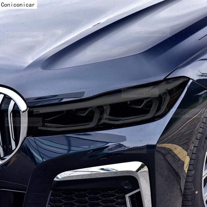 Für BMW 7er F01 F02 G11 G12 2009-2022 Auto Scheinwerfer Rauchig Schwarz TPU Schutzfolie Frontlicht Tönung Farbwechsel Aufkleber