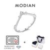 MODIAN D Moissanite Rings 925 Silver Exquisite Arrow Thin Finger Sparkling Rings For Women Wedding Fine Jewelry