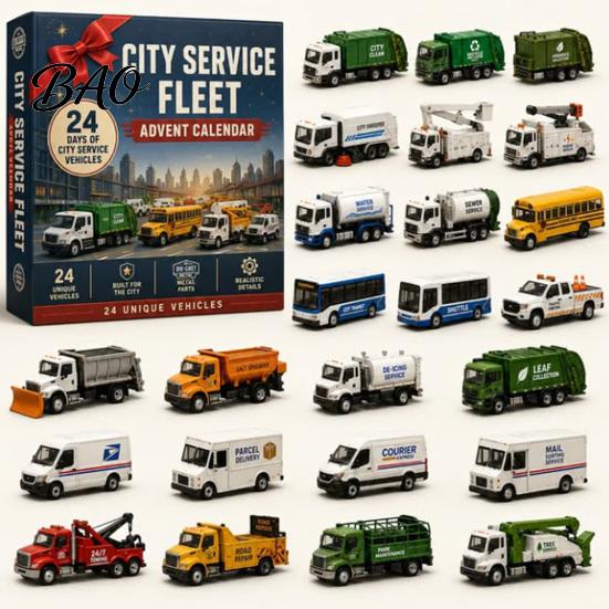 Christmas Stocking Stuffer 2026 Transportation Advent Calendar, 24-Day Acrylic Ornament Set with Vehicle Kids Gift Figures, Tree Hanging Decor,