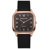 Fashion Silicone Strap Quartz Watch For Women With Mineral Glass And Square Face