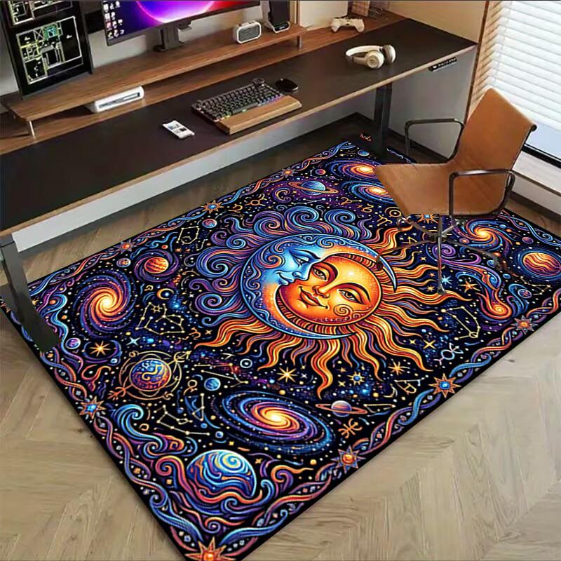 1PC Sun Moon Non-Slip Floor carpet, Office, family, bedroom, Studio - Large Area Rug,Decorative Mat, Longlasting Material-C0453