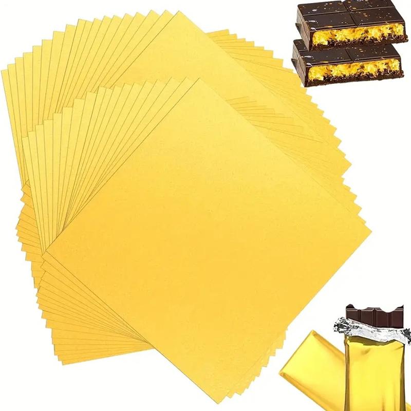 100Pcs 20*20Cm Diy Food Aluminum Foils Wrapping Paper Sheets Packaging For Chocolate Candy Wedding Party Birthday Gift Decor