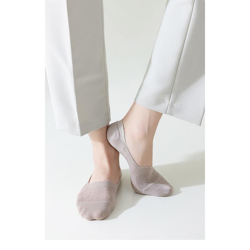 Cotton Mens Sock Slippers Summer Thin Breathable Invisible No Show Socks Men Male Solid Color Non-slip Silicone Low Cut Socks