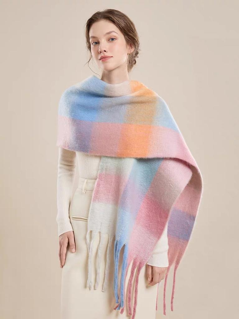 New Mohair Maillard Scarf Autumn and Winter Korean Premium Versatile Imitation Cashmere Warm Shawl