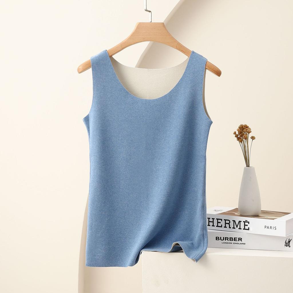 Women's Crew Neck Sleeveless Tank Top Slim Fit Thermal Winter Warm Inner Layering Undershirt