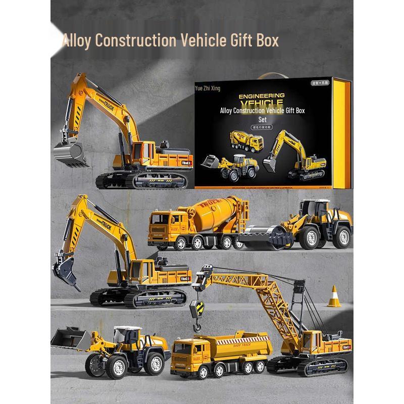 HANDUNYOU Kids Alloy Construction Vehicle 5-Piece Gift Set