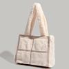 Large Capacity Commuter Tote Bag for Women 2025 New Niche Patchwork Square Plush Bag Fashion Versatile Shoulder Bag