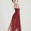 2025 Summer Wine Red Glitter Jumpsuit and Long Dress Jazz Dance Costume