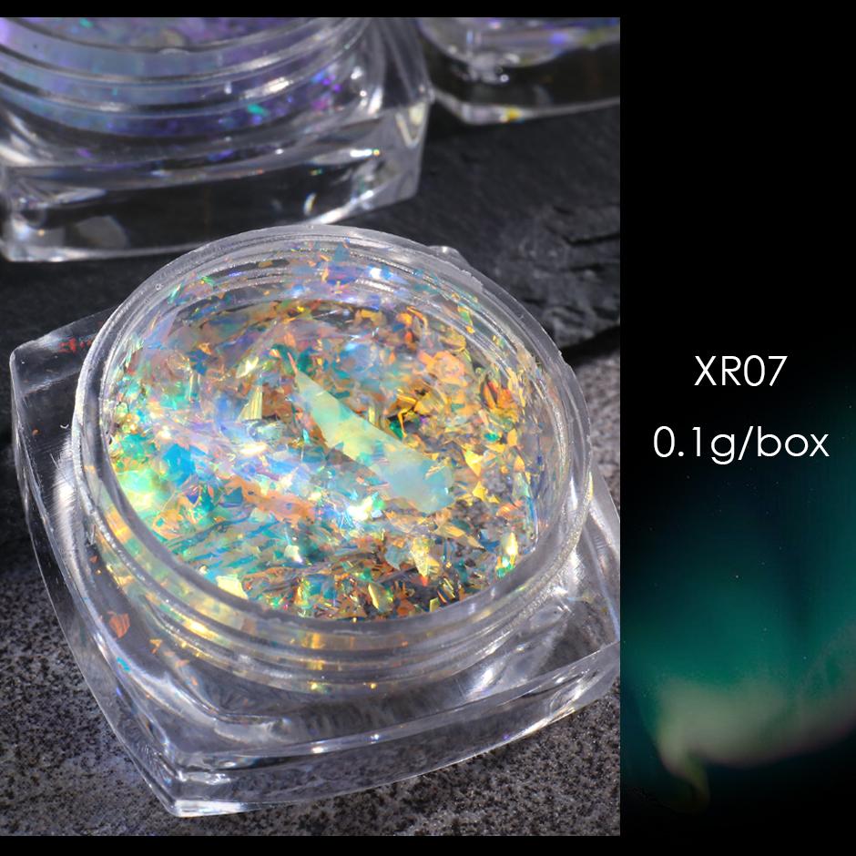 1 Box Aurora Opal Flakes Glittter Nail Sequins Sparkly Paillettes Nail Art Decoraiton