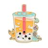 Creative Anime Inspired Pearl Milk Tea Cup Brooch Colorful Metal Accessory For Fashionable Outfits