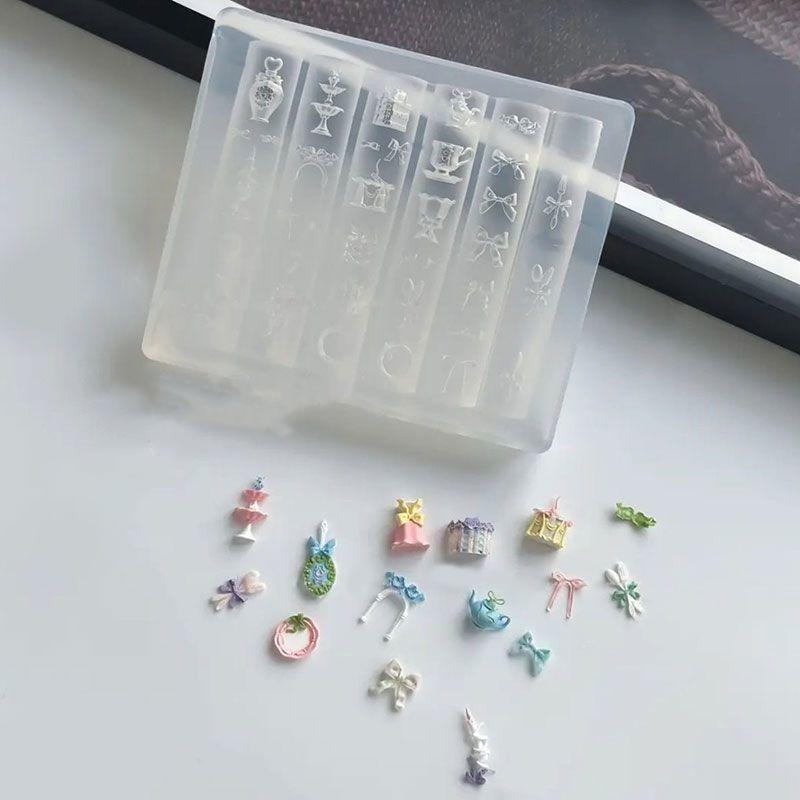 3D Fruit Silicone Nail Mold Sweet Flower Petals Diy Design Manicure Template Carving Nail Art Stencil Soft Stamping Mold Tools