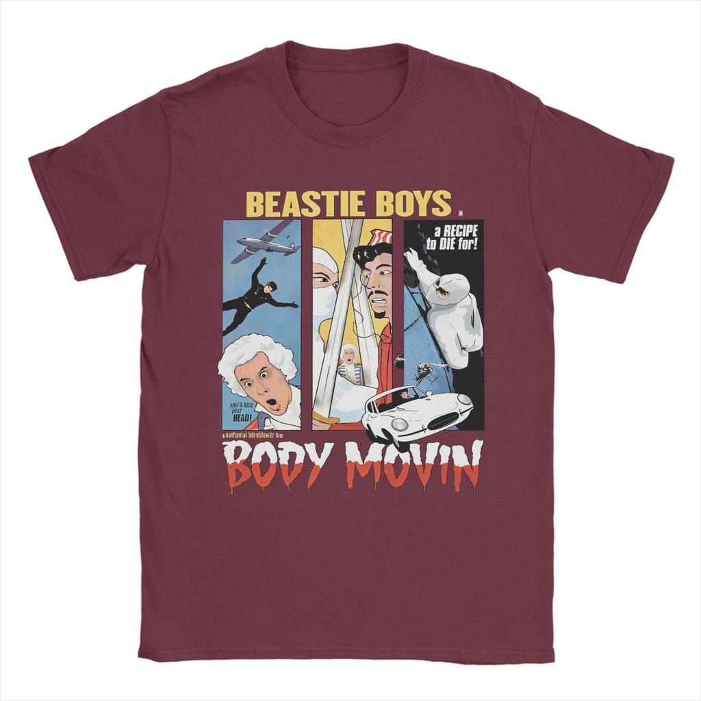 Funny Body Movin Beastie Boys T-Shirts for Men Crewneck 100% Cotton T Shirt Short Sleeve Tees Plus Size Clothing
