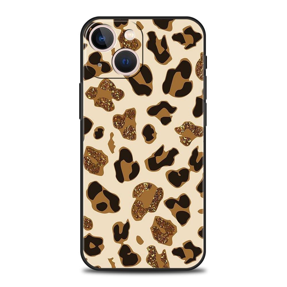 Modny tygrysi leopardzi wzór kwiatowy na iPhone 11 12 13 15 14 Pro Max etui na telefon X XR XS 7 8 Plus SE 2020 luksusowy pokrowiec Funda