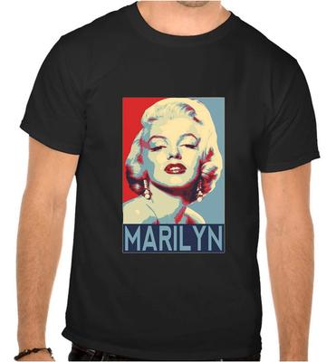 Unisex T-Shirts 100% Baumwolle Herren Damen MARYN MARLI MONROE SCHWARZES T-SHIRT -1059-