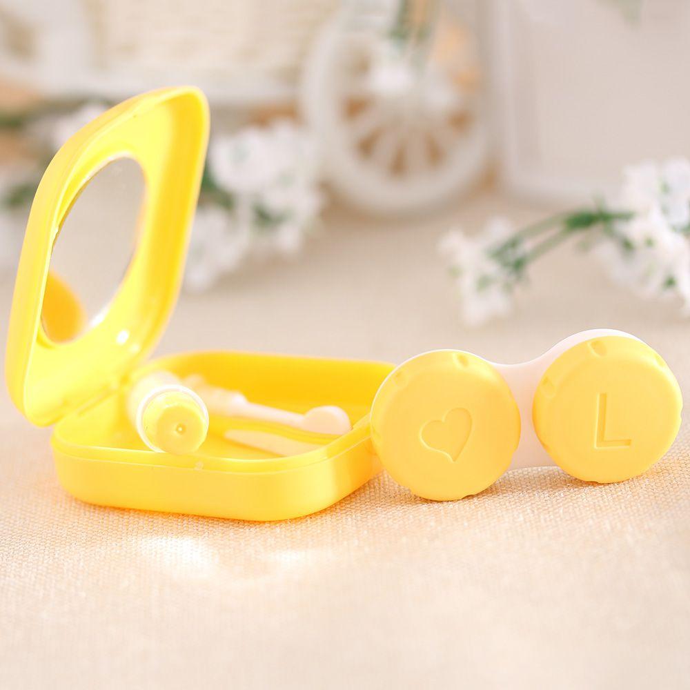 Fashion Colorful Lovely Travel with Mirror Mini Square Contact Lens Case Contact Lenses Box