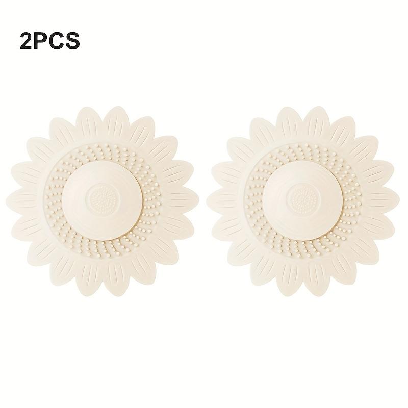 2Pcs Sunflower Floor Drain, Silicone Sink Cover, Bathroom Deodorant Pad, Silicone Bathtub Drain Plug, Sink Filter