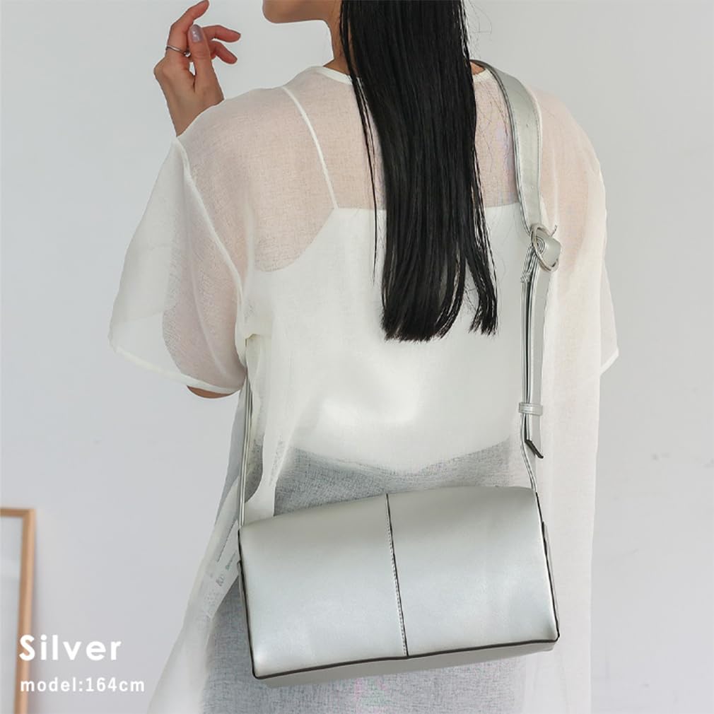 VITAFELICE Women's One-Shoulder Square Bag inb-10168p (Silver)