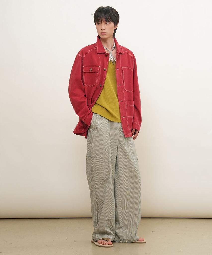 Generalidea Man Washed Railroad Work Jacket [Red] / Gf1Mjk007