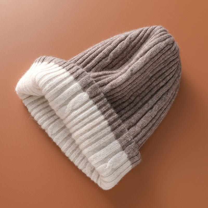

Soft and Glutinous Cashmere New Autumn and Winter Unisex Fashionable and Casual Ear Protecting Double Sided Wearable Fashionable Knitted Hat one size