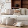 Simple Sofa Pillowcase Cojines 45x45 Home Dyed Woven Throw Cushion Cover Cotton and Linen Texture Sofa Woven Throw Pillow Covers