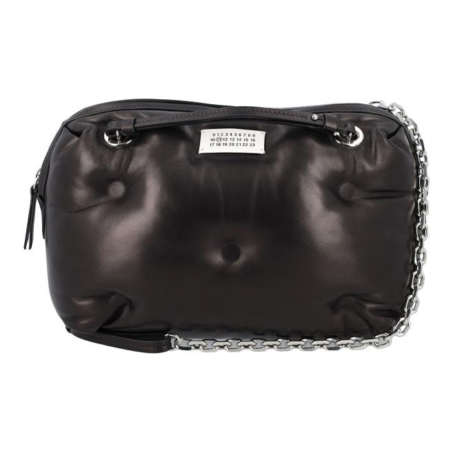 

Maison Margiela Zipper Closure Chain Shoulder Strap Front Metal Logo Decor Lambskin Shoulder Bag Unisex Shoulder Bag Black SB3WG0005P4300T8013 Basic Set (Bag+Dust Bag)