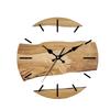 Elegant Quiet Wall Clock with Wood Grains and Transparent Tempered Glass 30cm Clock for Living Room and Office Decors