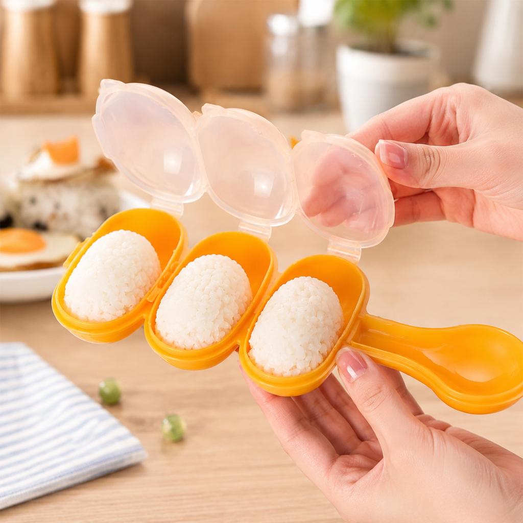 Rice Ball Mold Set for Shaping Round Rice Snacks with Food Grade Plastic Construction and Easy Release Design for Homemade Meals