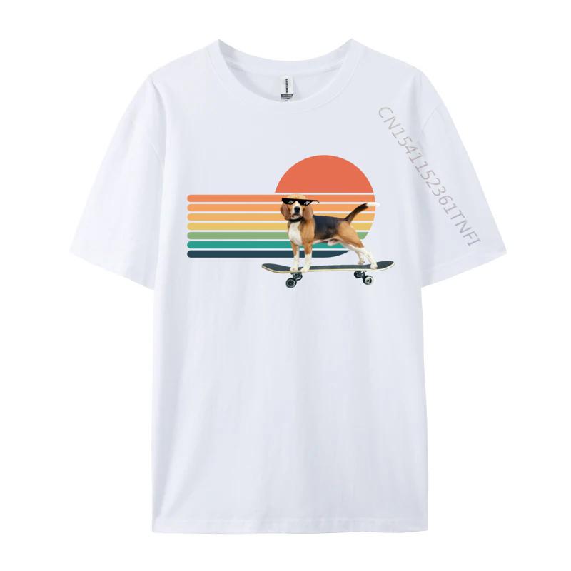 

Vintage Beagle Skateboard Dog T Shirts Graphic Man Tee Shirts Crew Neck Cotton Unisex Tops Streetwear S