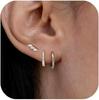 Gold-Plated Brass Hoop Earrings Fashion Set - European & American Design