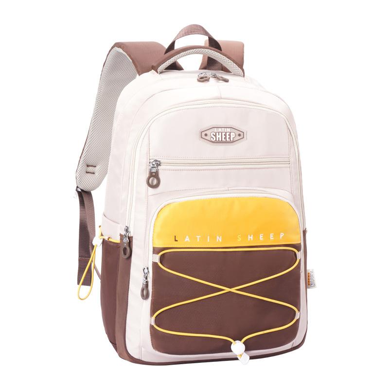 Fashion Schoolbag for Boys and Girls, Junior High School Students, High School Students, Contrasting Colors, Lightweight, Large-capacity Backpack