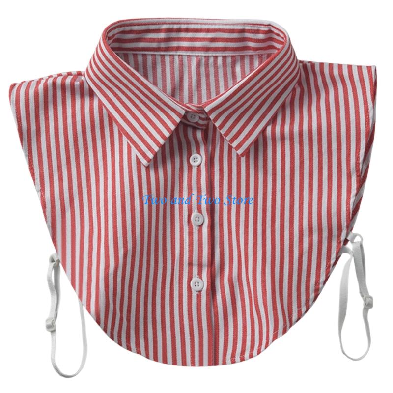 HX6F Modern Detachable Shirt False Collar Enhancer Easy Care Polyester Blend Neckpiece Elegant Layering Solution For Tops
