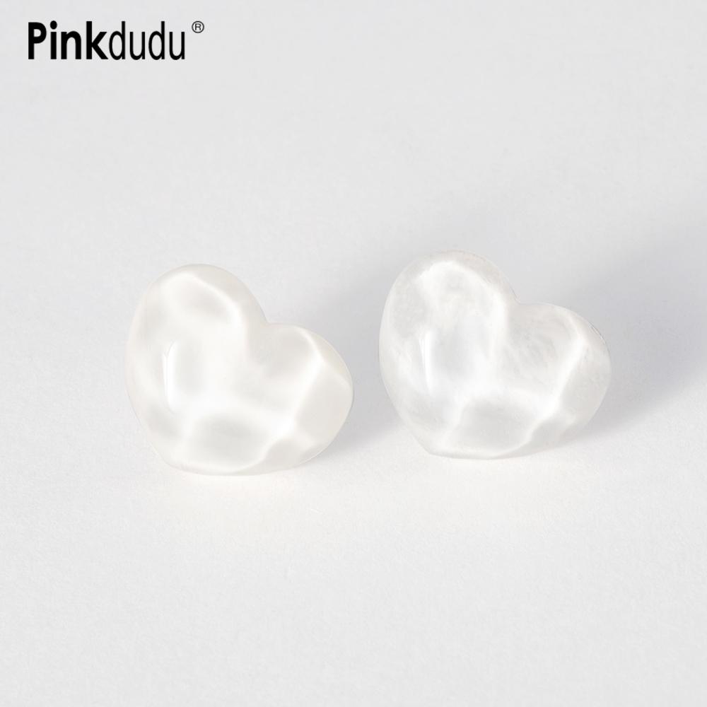 Pinkdudu Jelly Color Love Stud Earrings Resin Fashion Sweet Gentle All-match Summer Creative Series Earrings for Women Jewelry Gifts PD1264