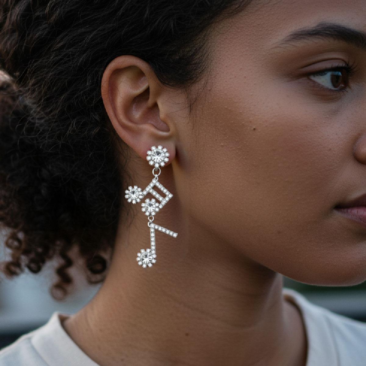 

Fashion music symbol earrings срібний