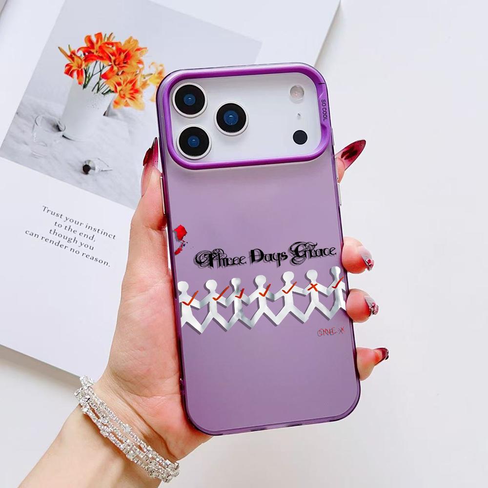 Fashion T-Three Days Grace Phone Case For iPhone 17 16 15 14 13 12 11 Pro Max Air Matte Laser Aurora Shockproof Funda
