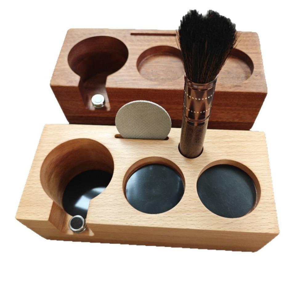 3 in 1 Wooden Coffee Tamper Station 51/53/58 MM Coffee Tamper Base Coffee Tamper Holder Water Bar