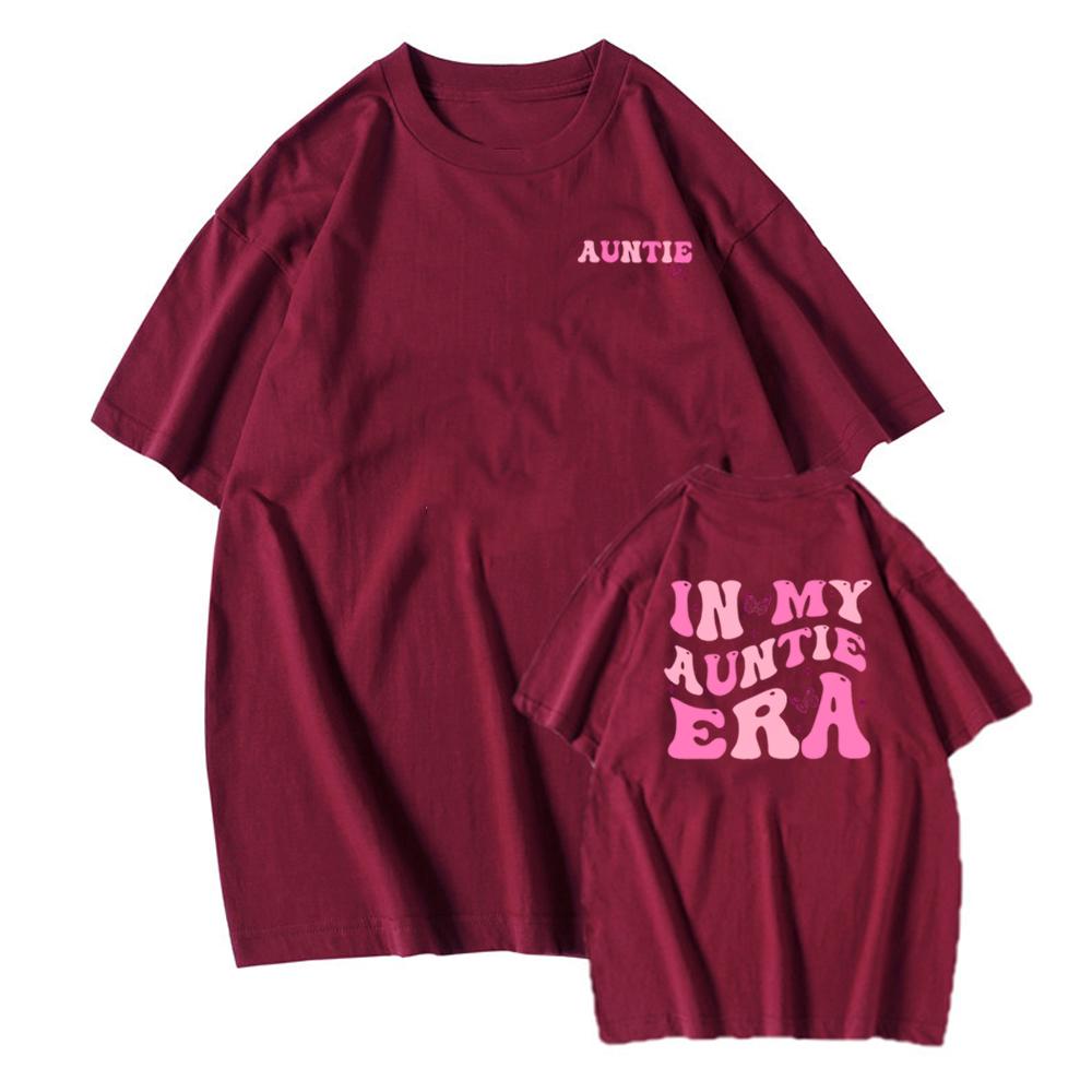 In My Auntie Era Shirt Aunt Era Shirts Funny Aunt Tshirt Baby AnnounceUnisext for Aunt Tees Trendy Harajuku Casual Tops Y2k Top S