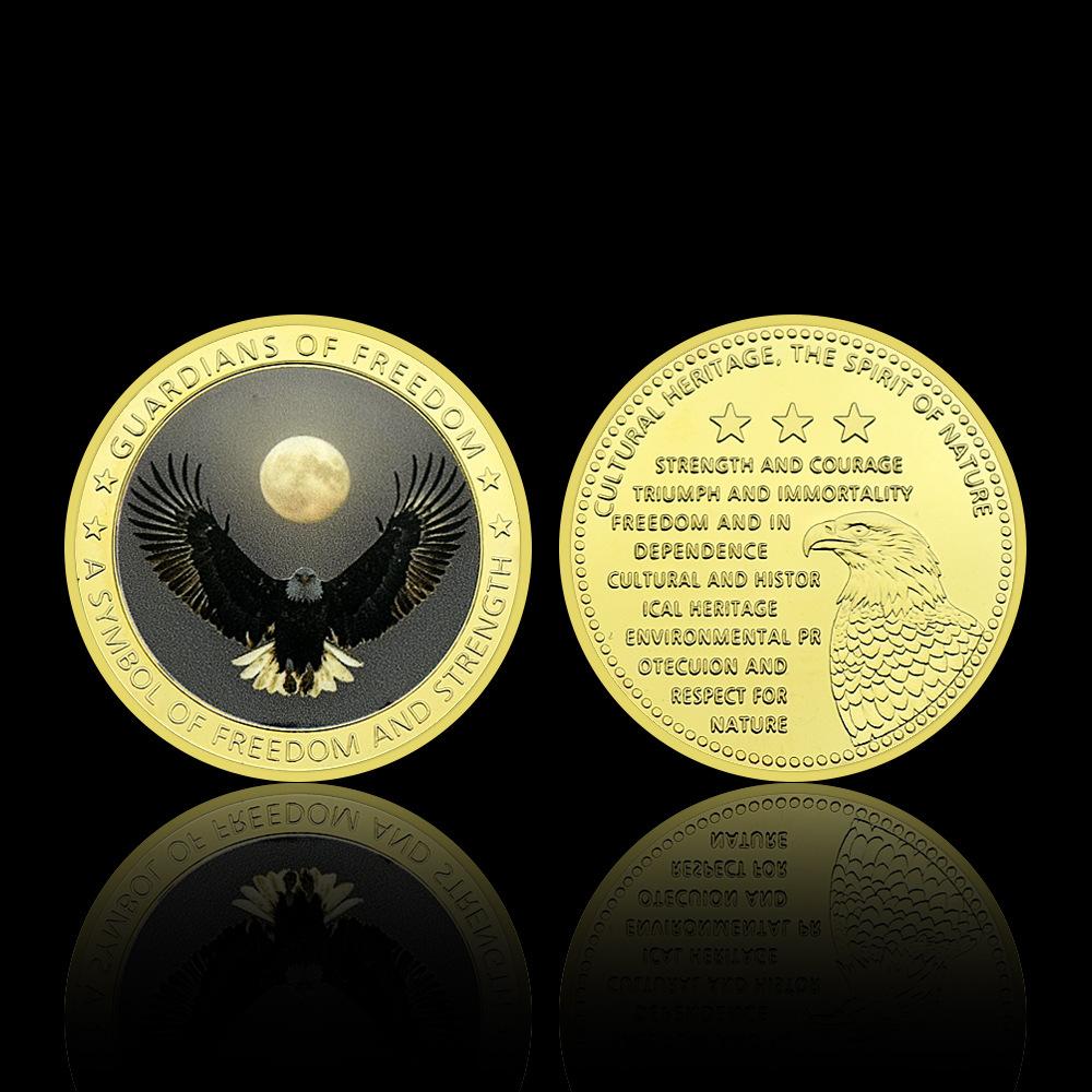 Famous auspicious bird of rare animals in the United States, bald eagle metal commemorative coin, commemorative medal