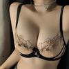 Sexy Women Floral Lace Bras Black Transparent Underwear For Lady Inner Tops Push Up Bras Backless