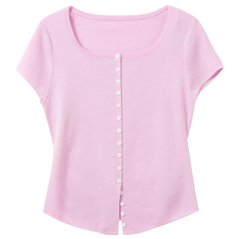 Sancai Women s Lyocell Blend Slim-Fit Square Neck Knit Top XL