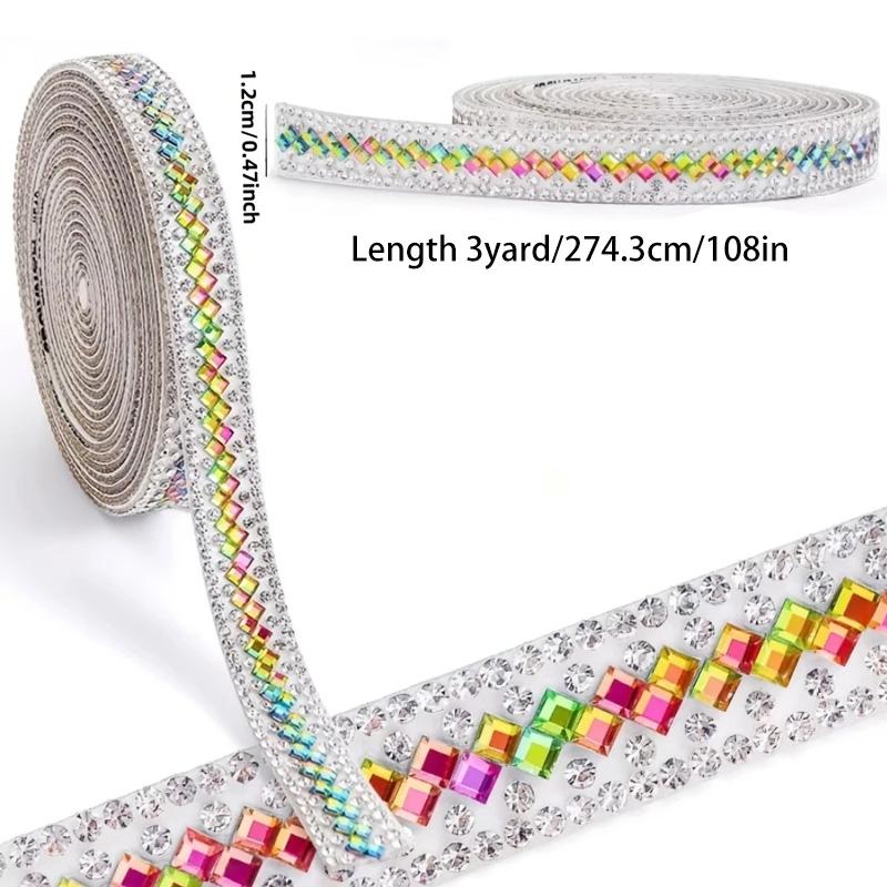 3Yards/Roll Embellishments Sparkling Rhinestone Tape Dresses Decoration Glass DIY Bag & Box Jewelry Making Parts Crystal Ribbon