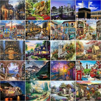 5D Diamant Stickerei Kreuzstich Haus Landschaft Diamant Malerei voller Bohrer Runde Diamant Mosaik Landschaft Verkauf Home Decor